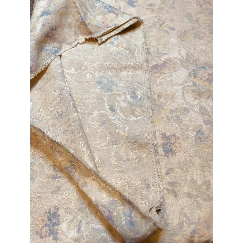 Vintage French Tapestry Jacquard Fabric Pastel Floral 7.4 yrd  Marie Antoinette